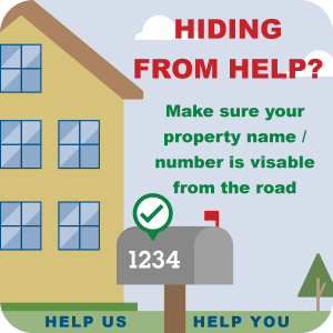 Informing residents to make sure their house number is visable